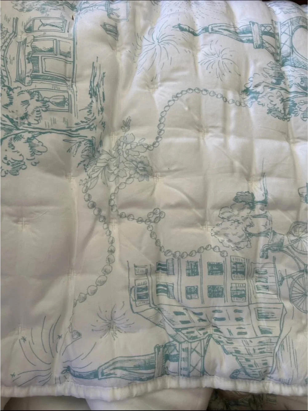 Pottery Barn Teen Amelia In Paris Toile Quilt Set - Queen